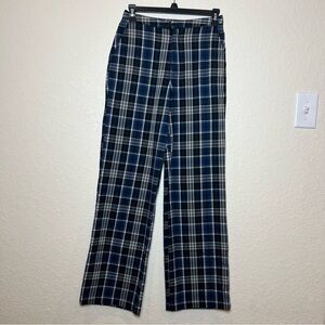 John Galt Brandy Melville dark academia plaid wide leg pants high waist trousers
